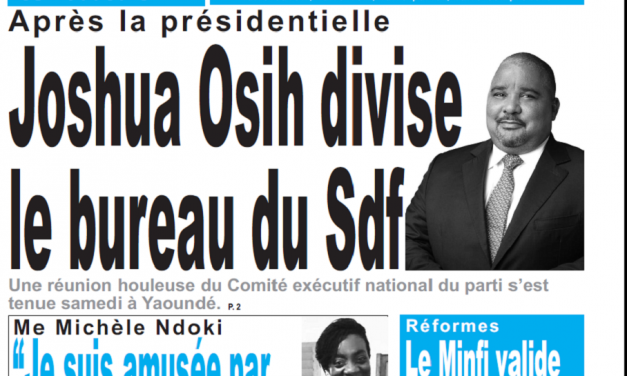 Cameroun : Journal le jour parution 05 novembre 2018