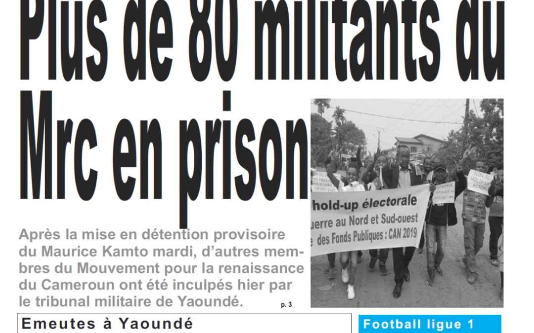 Cameroun : journal le jour du 14 Février 2019