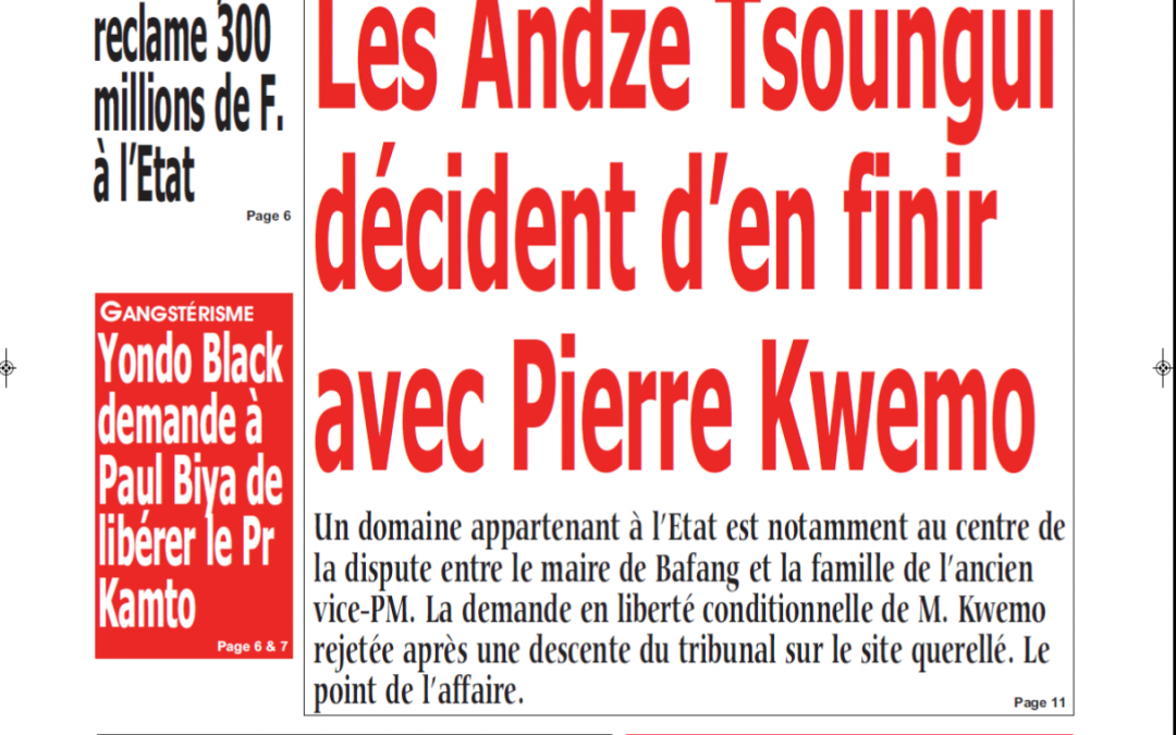 Cameroun : journal Kalara du du 12 Février 2019