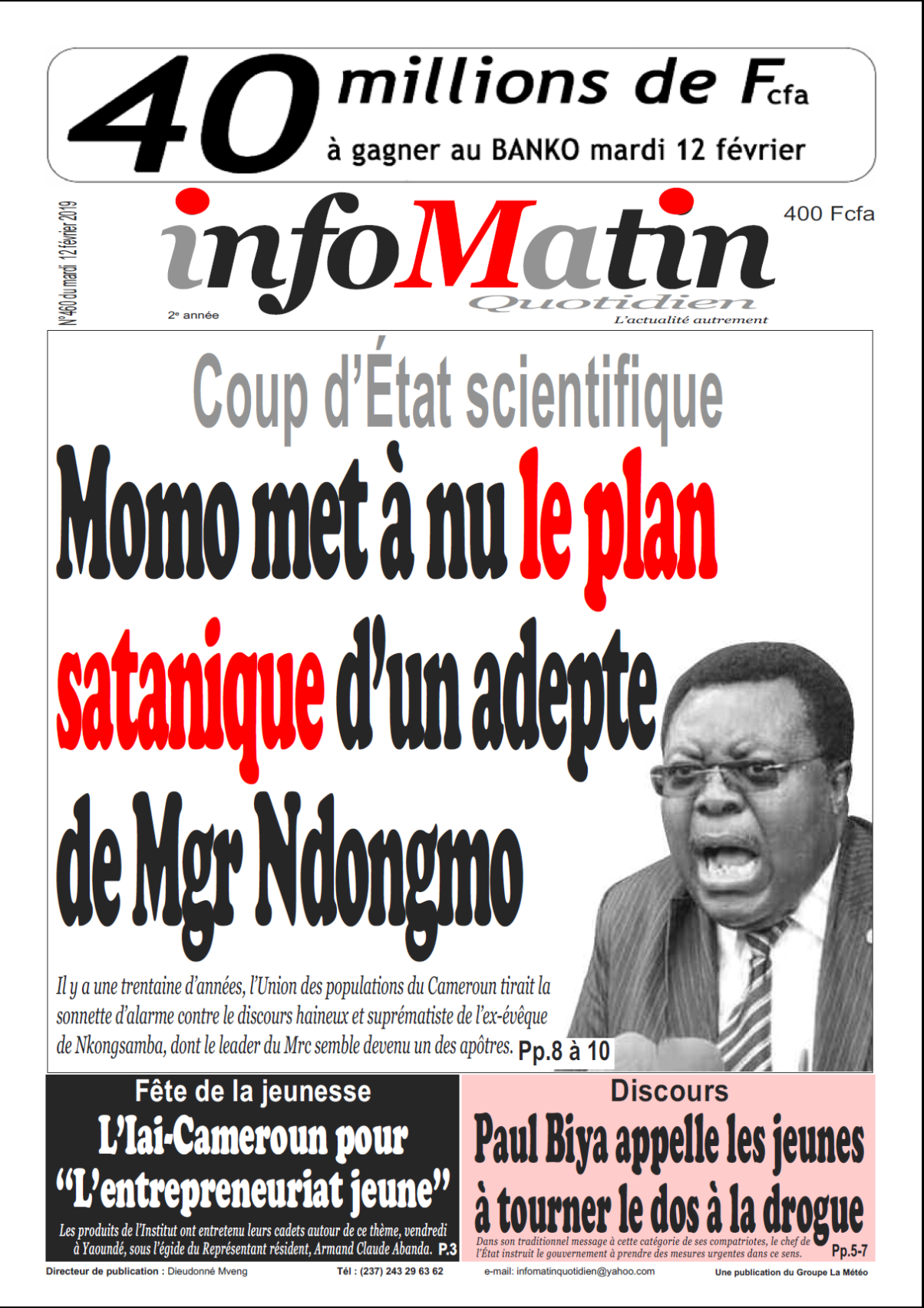 Cameroun : Info-matin, Parution Du 12 Février 2019 - Camerlex