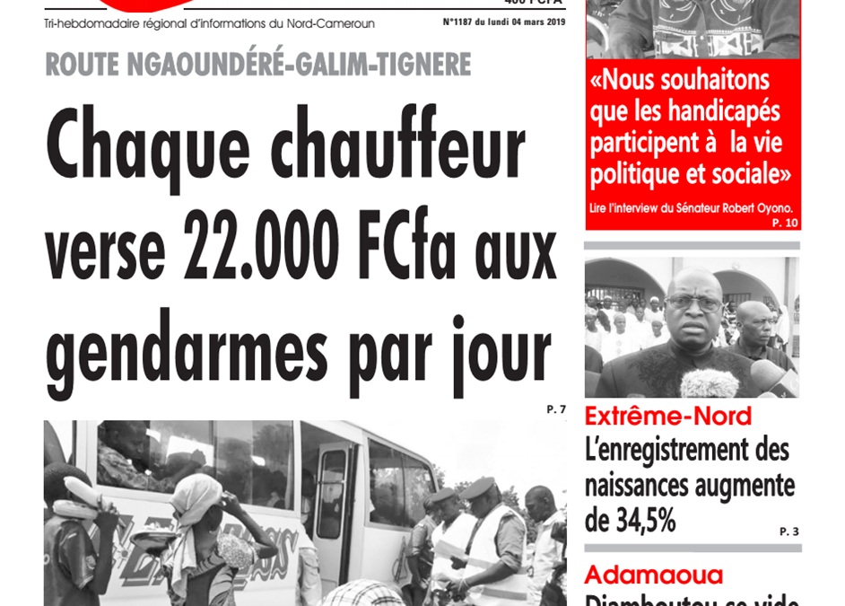 Cameroun: journal l’œil du sahel du 4 mars 2019