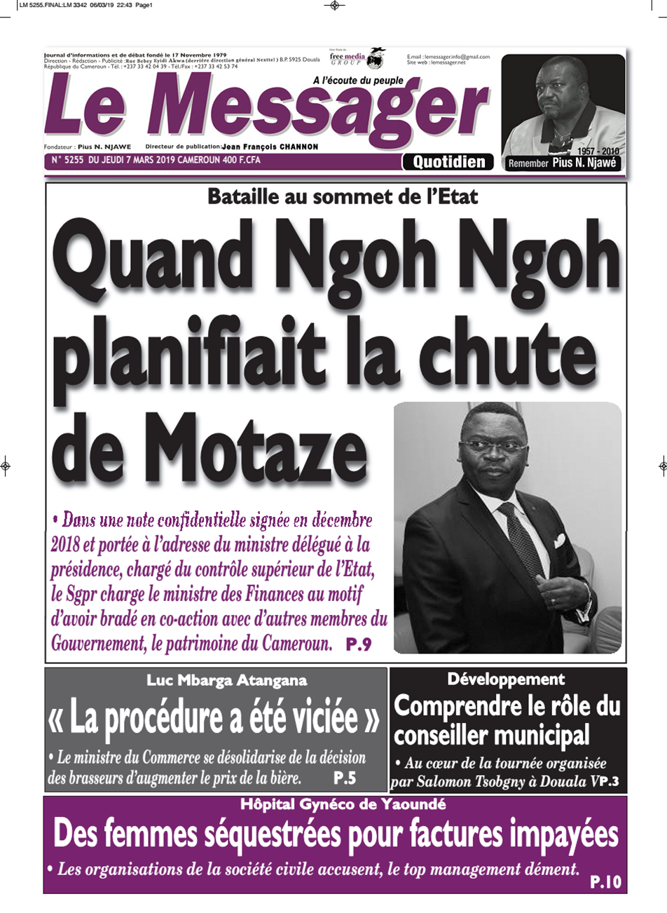 Cameroun: Journal Le Messager Du 7 Mars 2019 - Camerlex